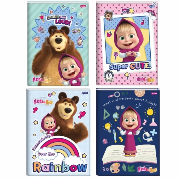 CADERNO JANDAIA  BROCHURÃO 80 FOLHAS - MASHA E O URSO