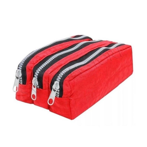 Estojo escolar triplo - COR VERMELHO - Image 2
