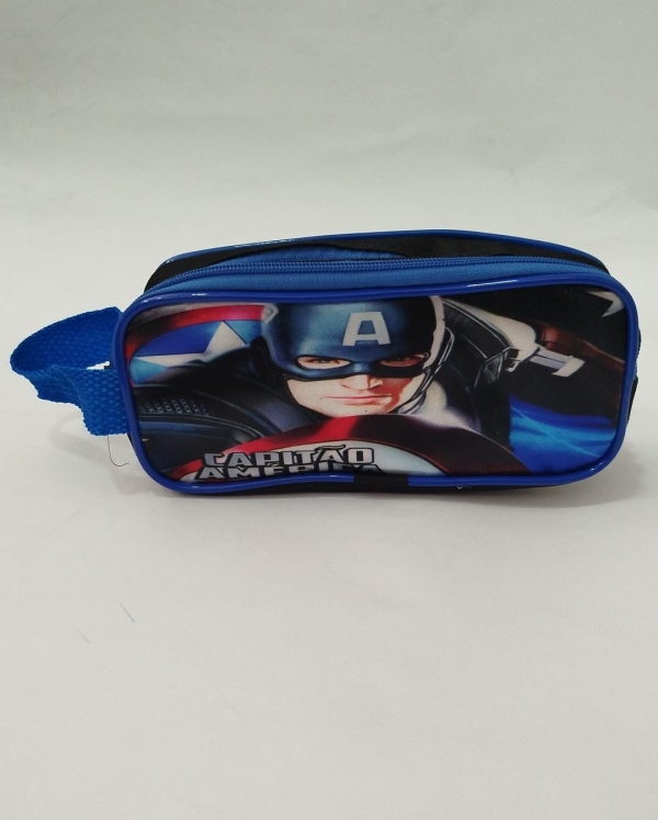 Estojo escolar duplo - CAPITÃO AMERICA