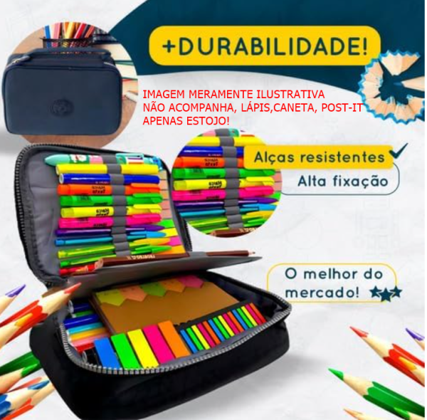 ESTOJO ESCOLAR COM DIVISÓRIA - PRETO - Image 2