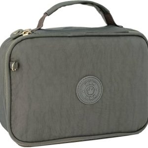 ESTOJO ESCOLAR COM DIVISÓRIA - CINZA