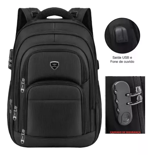 MOCHILA REFORÇADA - COR PRETA