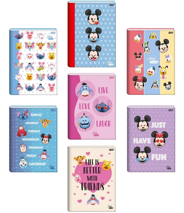 CADERNO JANDAIA  BROCHURÃO 80 FOLHAS-DISNEY EMOJI