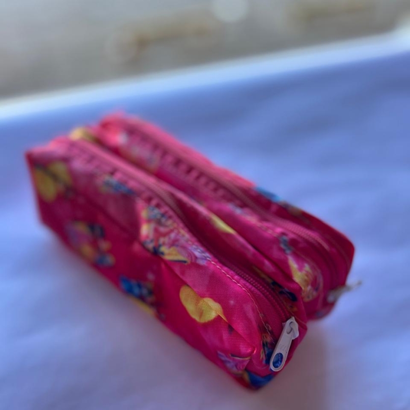 Estojo escolar duplo - Rosa Princesa