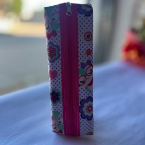 Estojo escolar simples 1 zíper- ESTAMPA BRANCO CORUJA