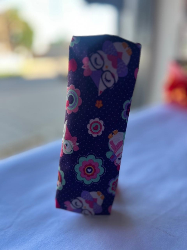 Estojo escolar simples 1 zíper- ESTAMPA CORUJA ROXO - Image 2