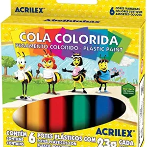 COLA COLORIDA EST. 6 CORES ACRICOR ACRILEX(E)