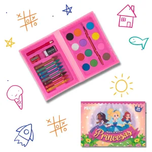 Maleta para Pintura Princesa 24 peças 15 cm x 10,5 cm - Magic Kids