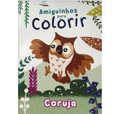 LIVRO INFANTIL AMIGUINHOS PARA COLORIR CORUJA