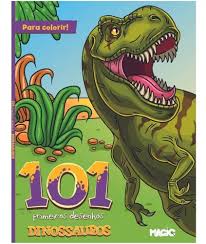 Livro Infantil de Colorir 101 Desenhos Dinos 104 pg. 20 cm x 27 cm - Magic Kids