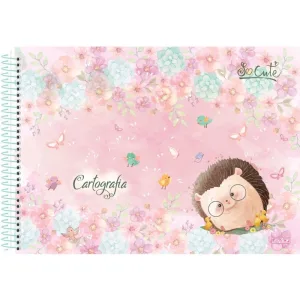 CADERNO CARTOGRAFIA CAPA DURA 96 FOLHAS GRANDE CUTE MAXIMA