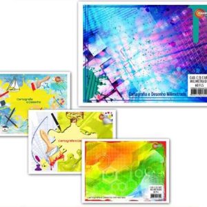 CADERNO CARTOGRAFIA CAPA DURA 60 FOLHAS MAXIMA SORTIDA