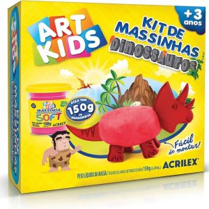 Massa para Modelar Criativa Art Kids Dinossauro 3 (Vermelho) - Acrilex