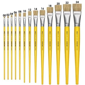 Pincel artesanal Chato 815 N.20 Amarelo - Pinceis Tigre