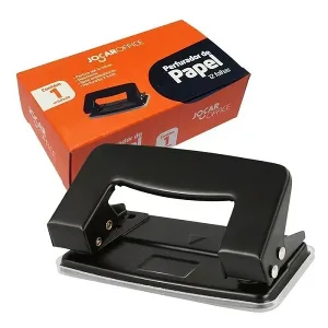 Perfurador de papel Jocar Preto 2 Furos Peq. P/12f - Leonora