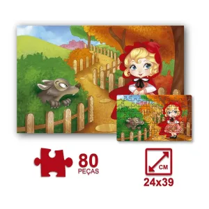 Quebra-cabeça (cartonado) Chapeuzinho Vermelho 80pcs - Pais E Filhos